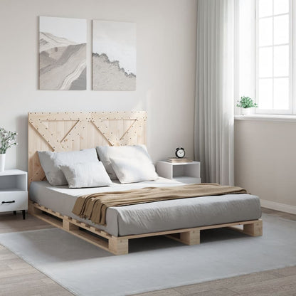 vidaXL Bed Frame | Natural Pine | Solid Pine Wood | Double | Durable | Bed Frame