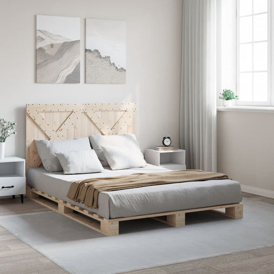 vidaXL Bed Frame | Natural Pine | Solid Pine Wood | Double | Durable | Bed Frame