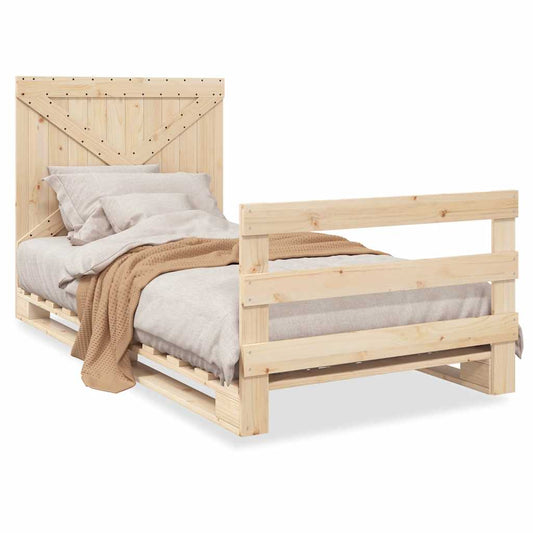 vidaXL Bed Frame | natural pine | Solid pinewood | Single | Bed Frame