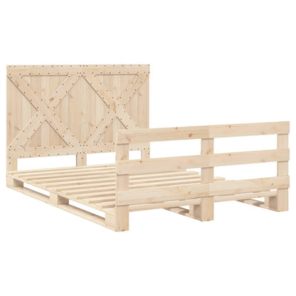 vidaXL Bed Frame without Mattress with Headboard 140x200 cm Solid Wood