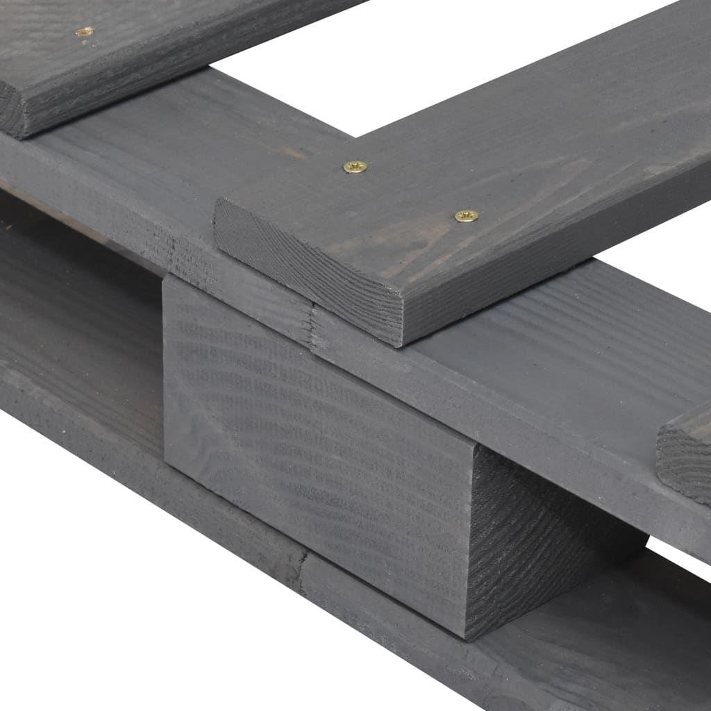 vidaXL Bed Frame | Grey | Solid pine wood | Double | Sturdy | Bed Frame