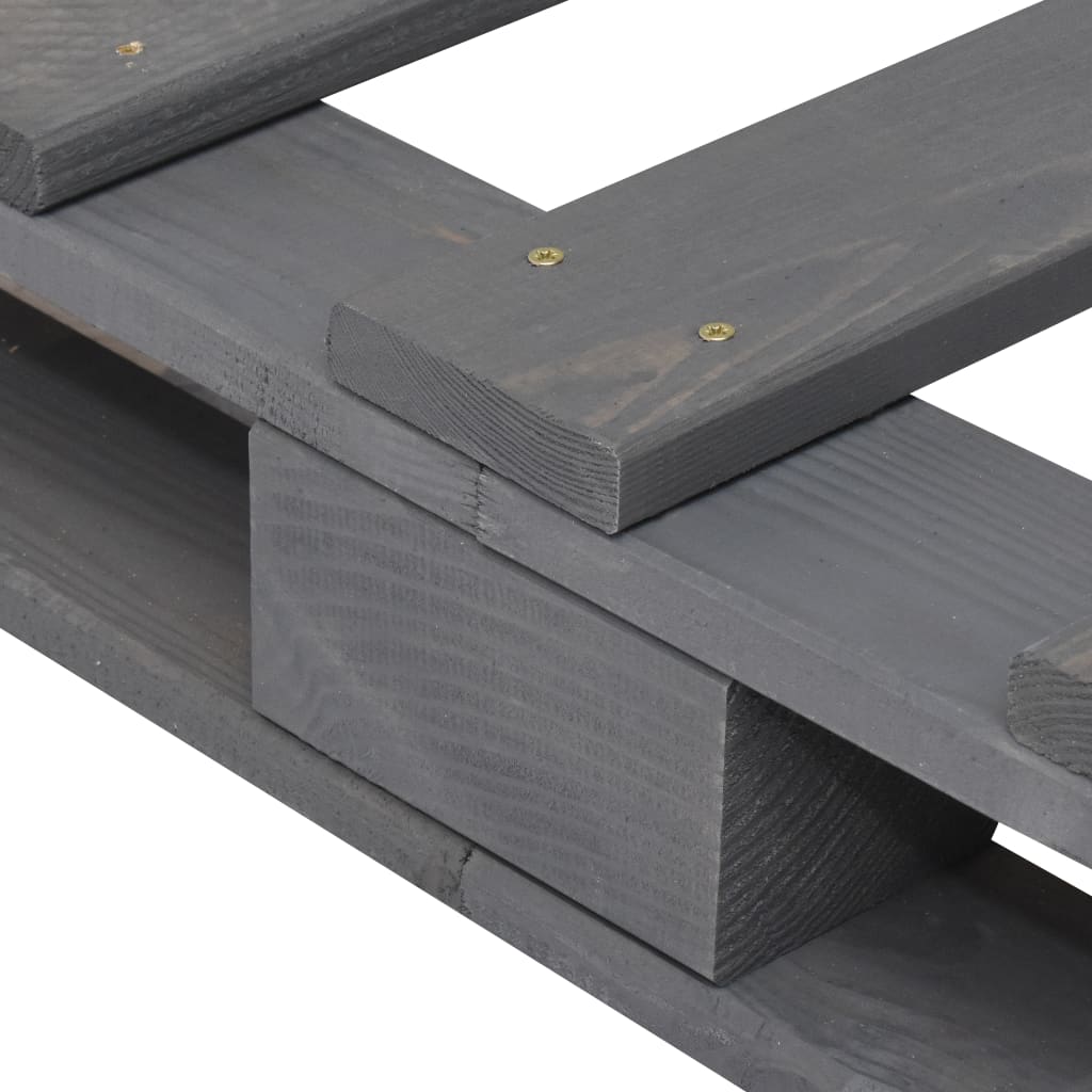 vidaXL Bed Frame | Grey | Solid pine wood | Double |  Durable  | Bed Frame