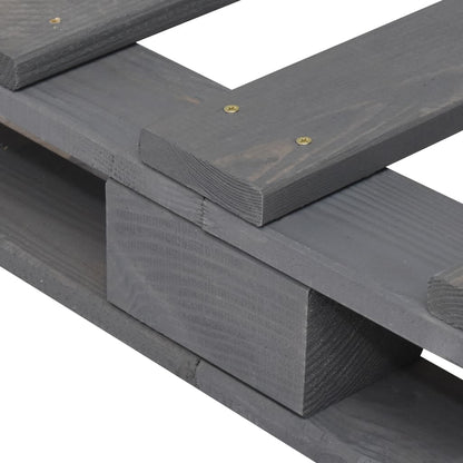 vidaXL Bed Frame | Grey | Solid pine wood | Double |  Durable  | Bed Frame