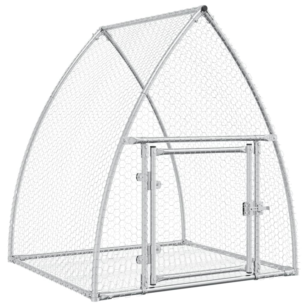 vidaXL Rabbit Hutch Silver 105x100x120 cm Galvanised Steel