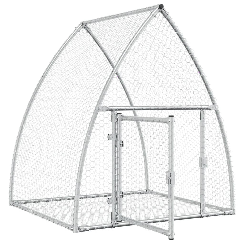 vidaXL Rabbit Hutch Silver 105x100x120 cm Galvanised Steel