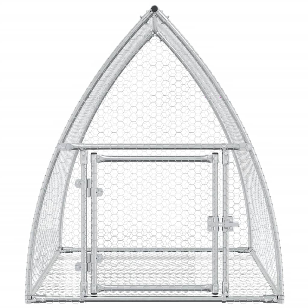 vidaXL Rabbit Hutch Silver 105x100x120 cm Galvanised Steel