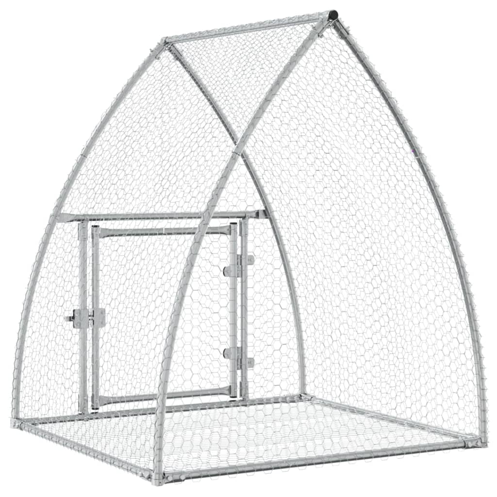 vidaXL Rabbit Hutch Silver 105x100x120 cm Galvanised Steel