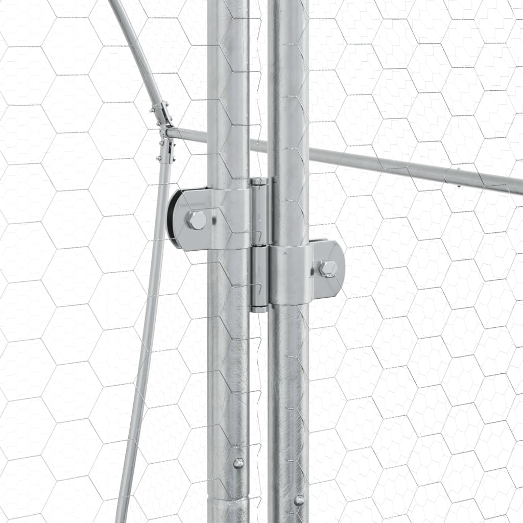 vidaXL Rabbit Hutch Silver 105x100x120 cm Galvanised Steel