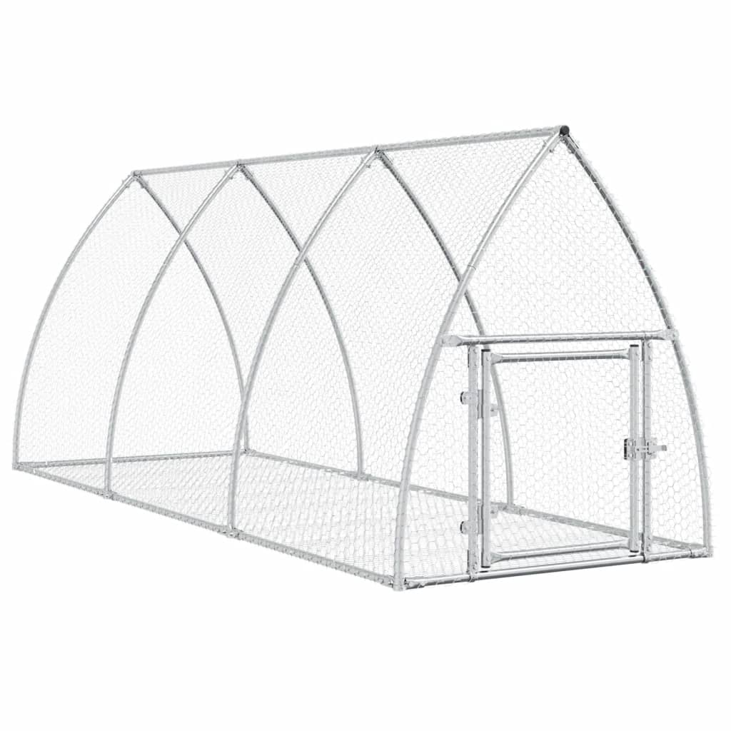 vidaXL Rabbit Hutch Silver 105x300x120 cm Galvanised Steel
