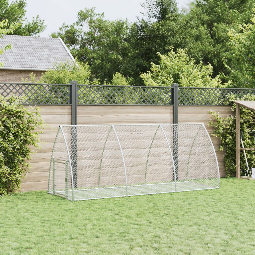 vidaXL Rabbit Hutch Silver 105x300x120 cm Galvanised Steel
