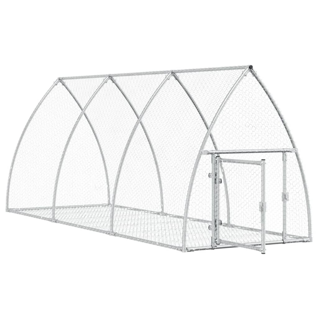 vidaXL Rabbit Hutch Silver 105x300x120 cm Galvanised Steel