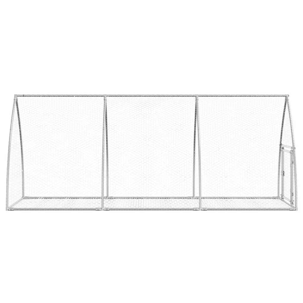 vidaXL Rabbit Hutch Silver 105x300x120 cm Galvanised Steel