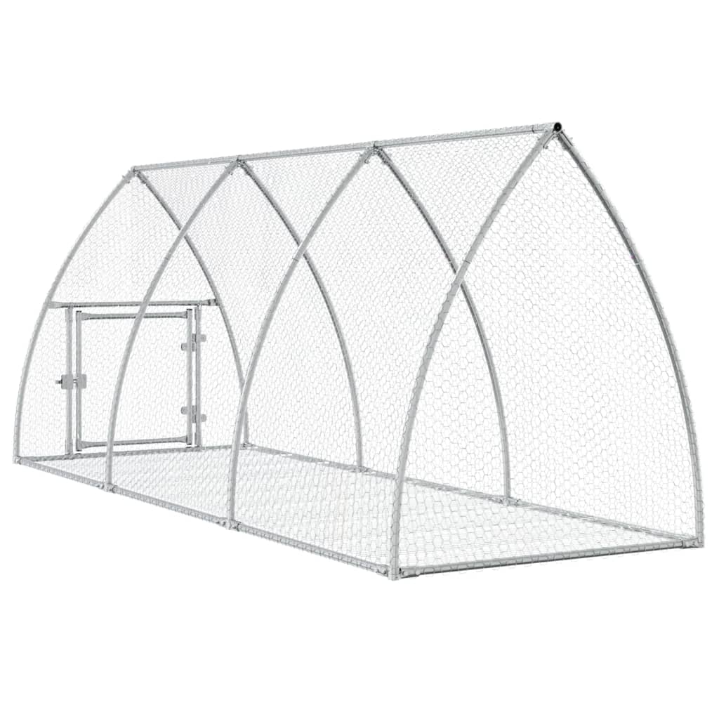 vidaXL Rabbit Hutch Silver 105x300x120 cm Galvanised Steel