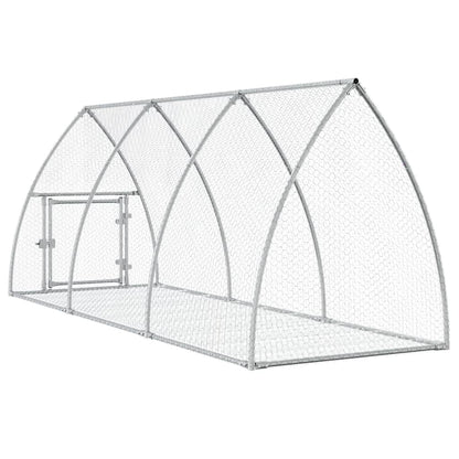 vidaXL Rabbit Hutch Silver 105x300x120 cm Galvanised Steel