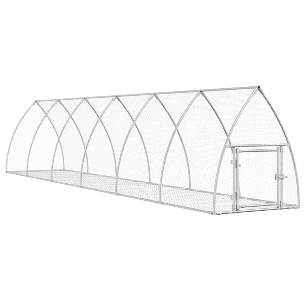 vidaXL Rabbit Hutch Silver 105x600x120 cm Galvanised Steel
