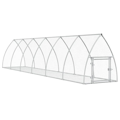 vidaXL Rabbit Hutch Silver 105x600x120 cm Galvanised Steel