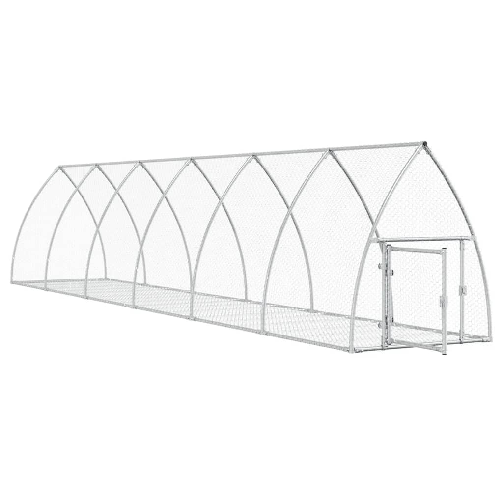 vidaXL Rabbit Hutch Silver 105x600x120 cm Galvanised Steel