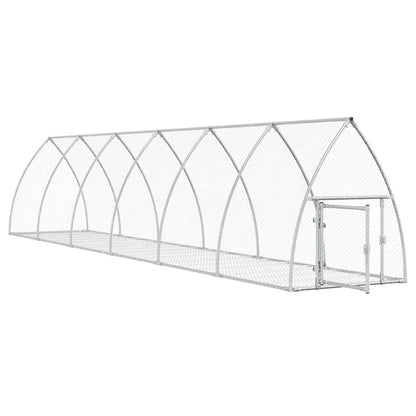 vidaXL Rabbit Hutch Silver 105x600x120 cm Galvanised Steel