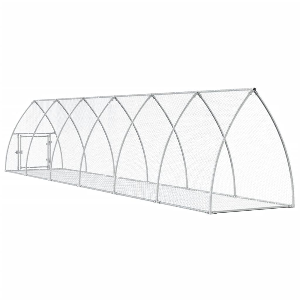 vidaXL Rabbit Hutch Silver 105x600x120 cm Galvanised Steel