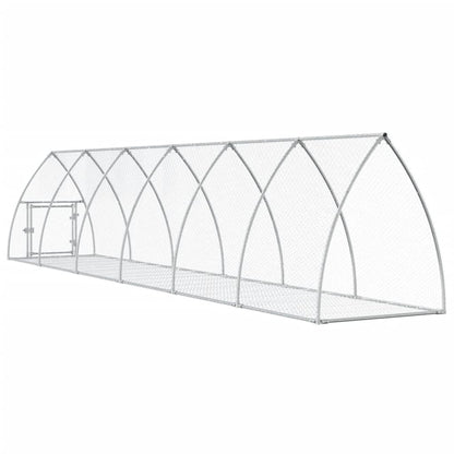 vidaXL Rabbit Hutch Silver 105x600x120 cm Galvanised Steel