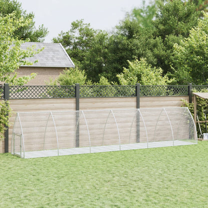 vidaXL Rabbit Hutch Silver 105x600x120 cm Galvanised Steel