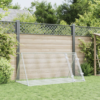 vidaXL Rabbit Hutch Silver 200x105x91 cm Galvanised Steel