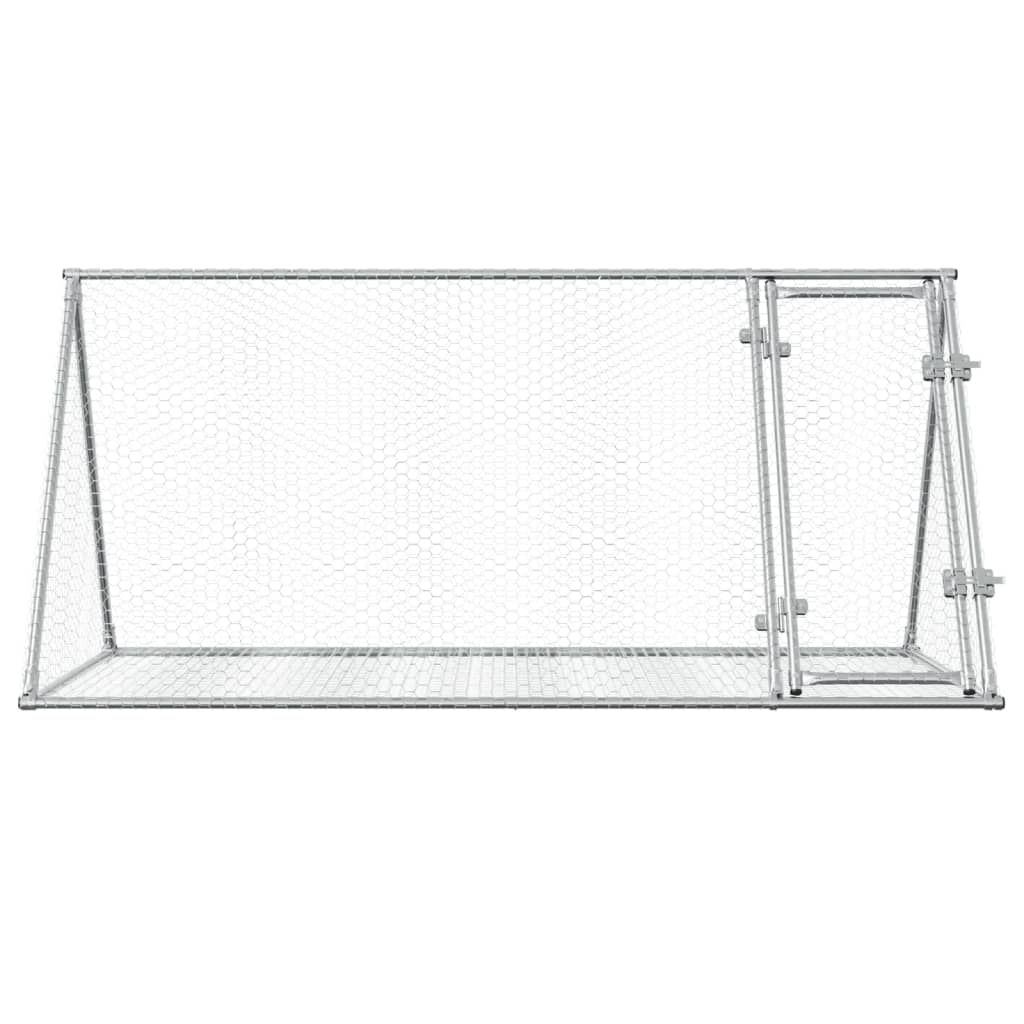 vidaXL Rabbit Hutch Silver 200x105x91 cm Galvanised Steel