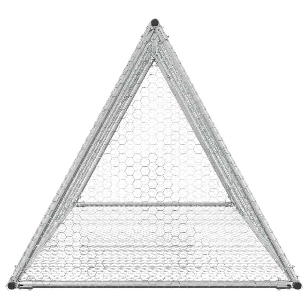 vidaXL Rabbit Hutch Silver 200x105x91 cm Galvanised Steel