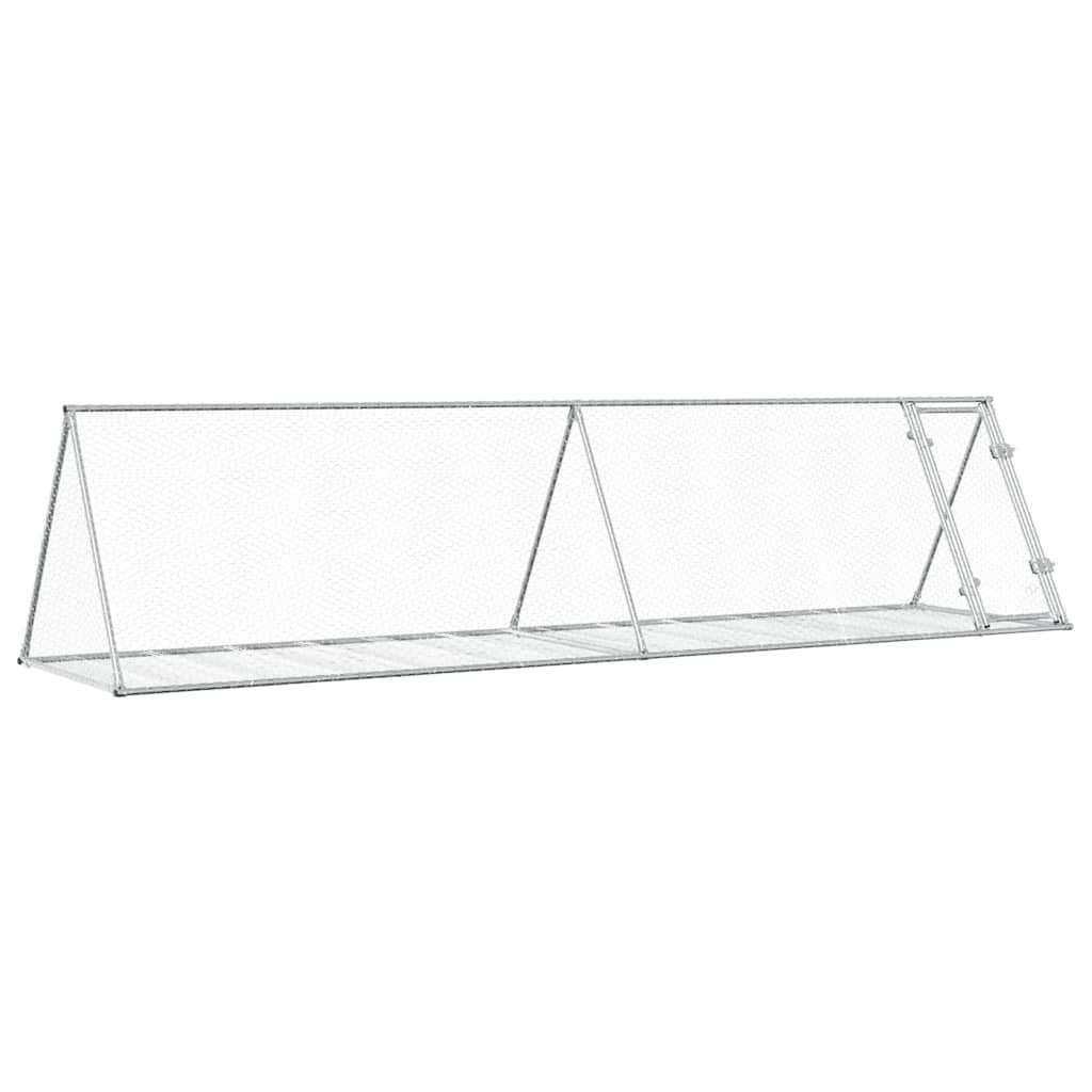 vidaXL Rabbit Hutch Silver 400x105x91 cm Galvanised Steel