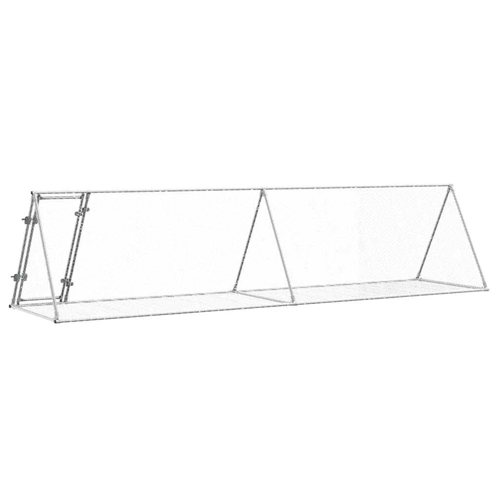 vidaXL Rabbit Hutch Silver 400x105x91 cm Galvanised Steel