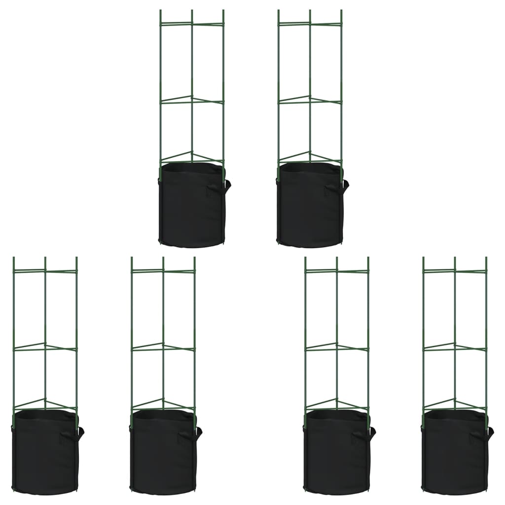 vidaXL Tomato Cages with Plant Bags 6 pcs 116 cm Steel and PP