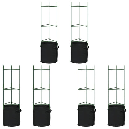 vidaXL Tomato Cages with Plant Bags 6 pcs 116 cm Steel and PP