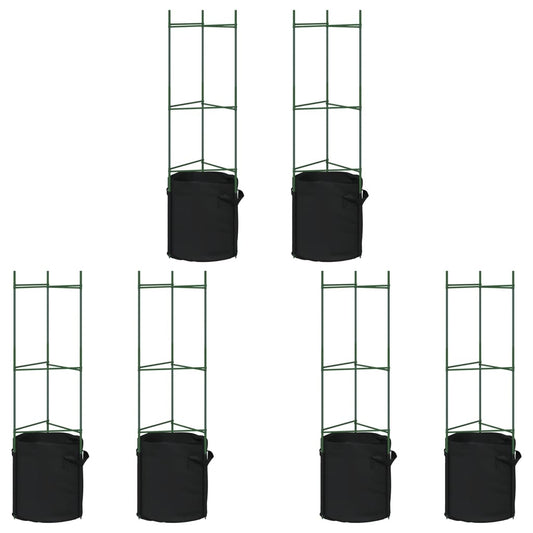 vidaXL Tomato Cages with Plant Bags 6 pcs 116 cm Steel and PP