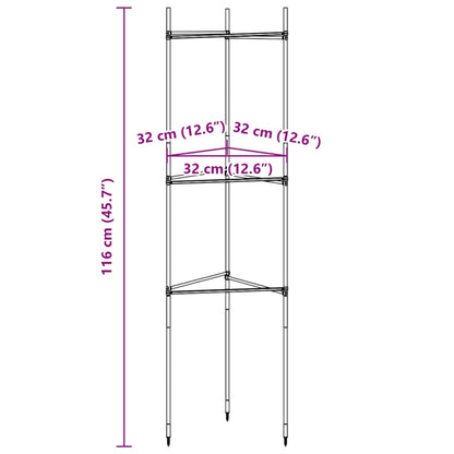 vidaXL Tomato Cages 8 pcs 116 cm Steel and PP