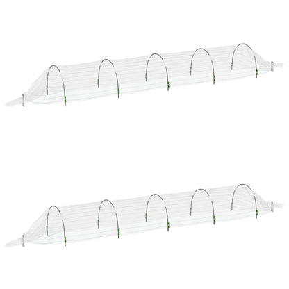 vidaXL Netting Tunnels 2 pcs 1.5x5 m Fibreglass and PP