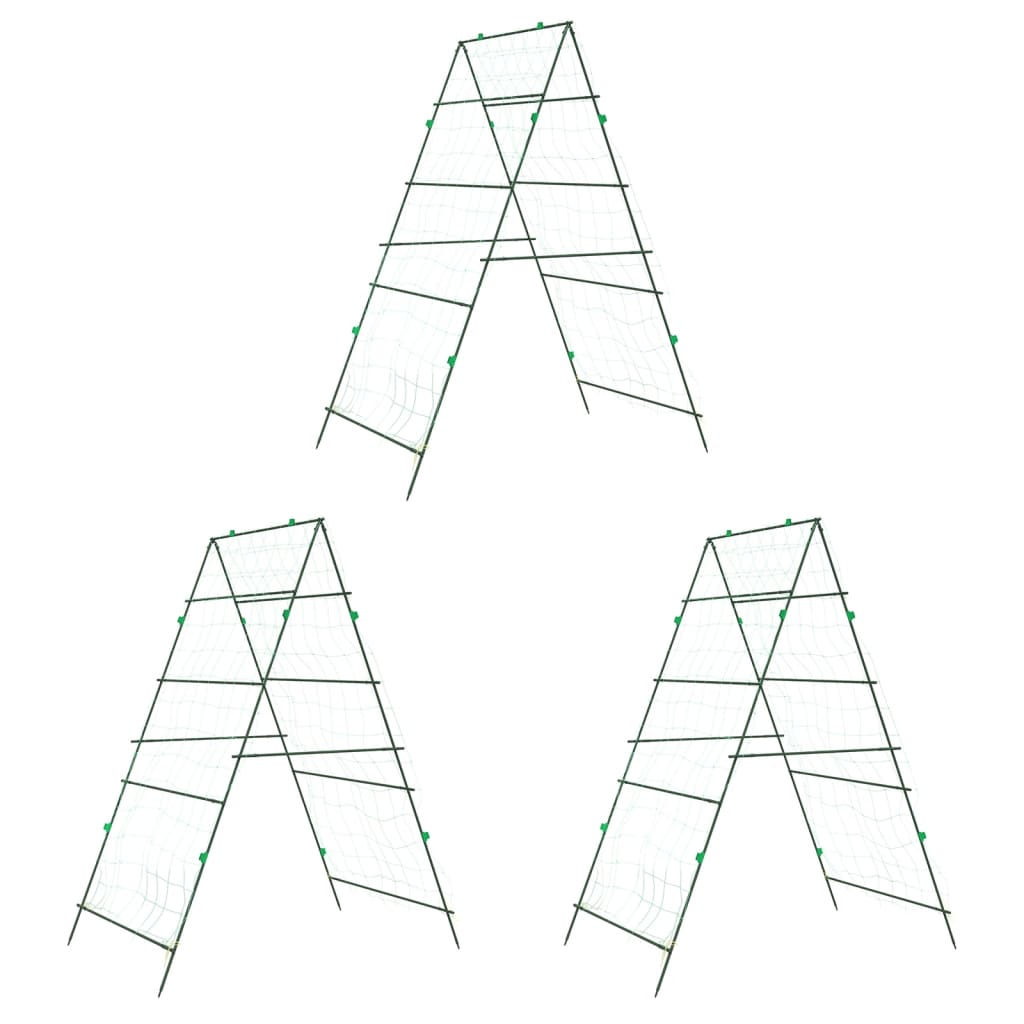 vidaXL Garden Trellises for Climbing Plants 3 pcs A-Frame Steel