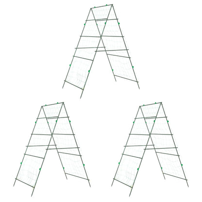 vidaXL Garden Trellises for Climbing Plants 3 pcs A-Frame Steel