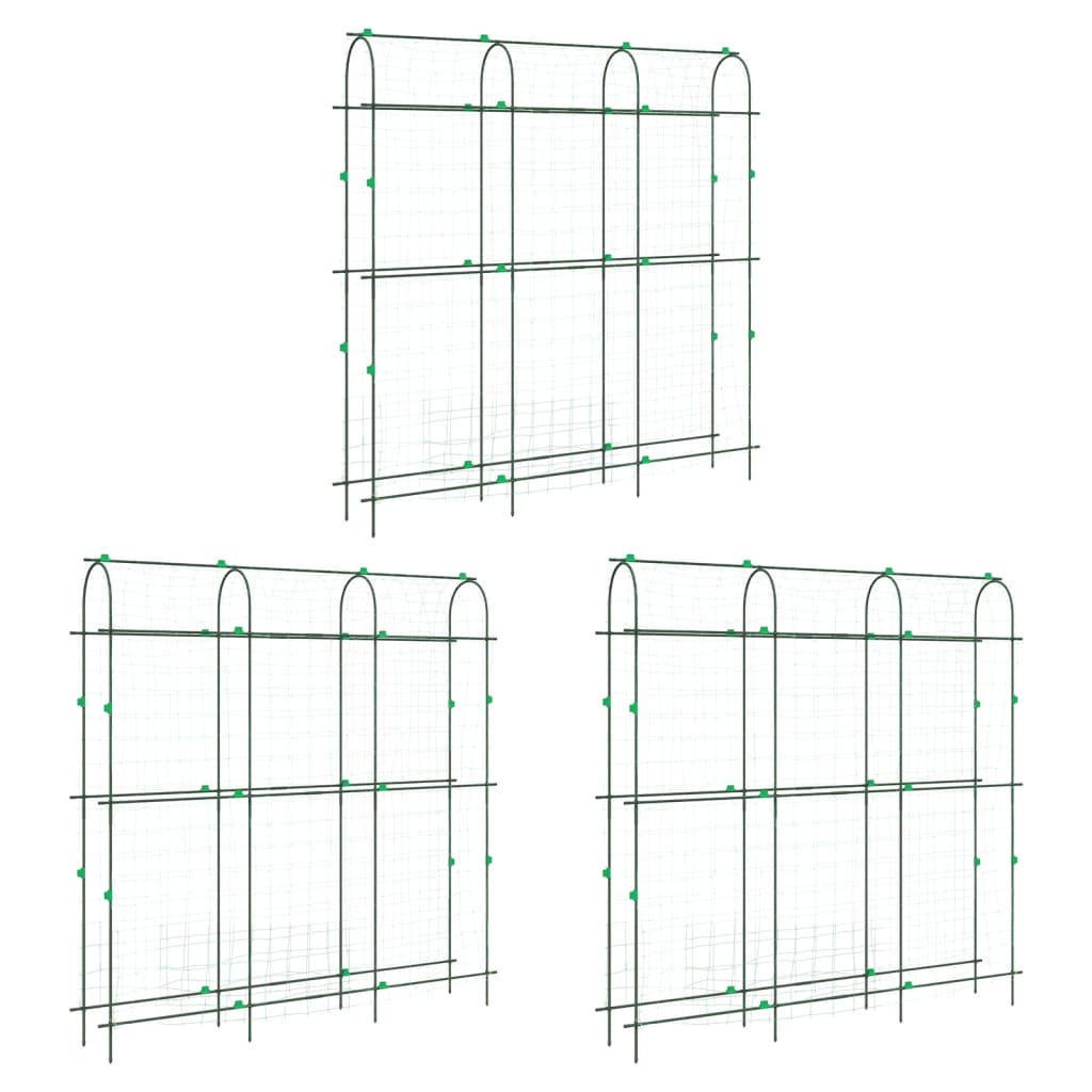 vidaXL Garden Trellises for Climbing Plants 3 pcs U-Shape Steel