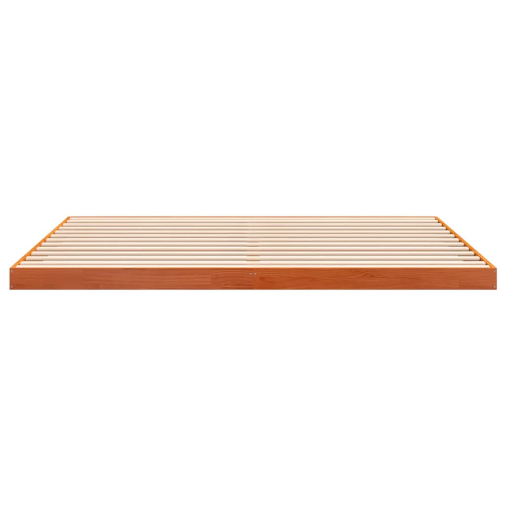 vidaXL Bed Frame without Mattress Wax Brown 200x200 cm Solid Wood Pine