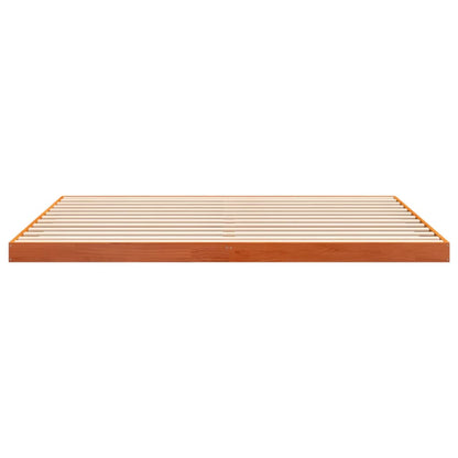 vidaXL Bed Frame without Mattress Wax Brown 200x200 cm Solid Wood Pine