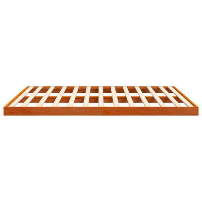 vidaXL Bed Frame without Mattress Wax Brown 200x200 cm Solid Wood Pine
