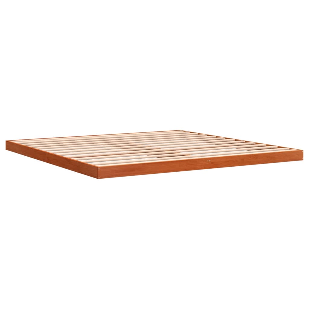 vidaXL Bed Frame without Mattress Wax Brown 200x200 cm Solid Wood Pine