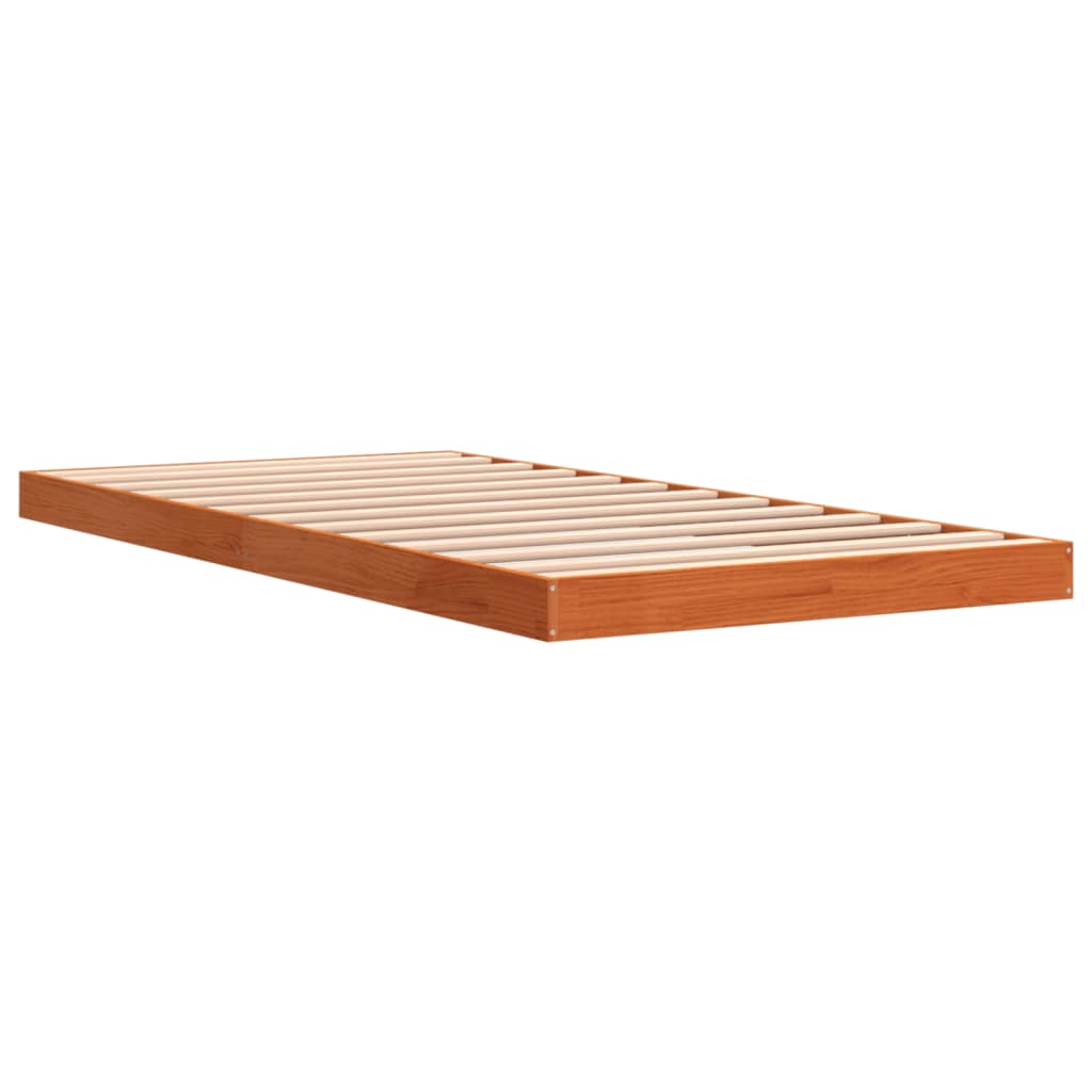 vidaXL Bed Frame | Wax brown | Solid Pine Wood | Single | Tough | Bed Frame