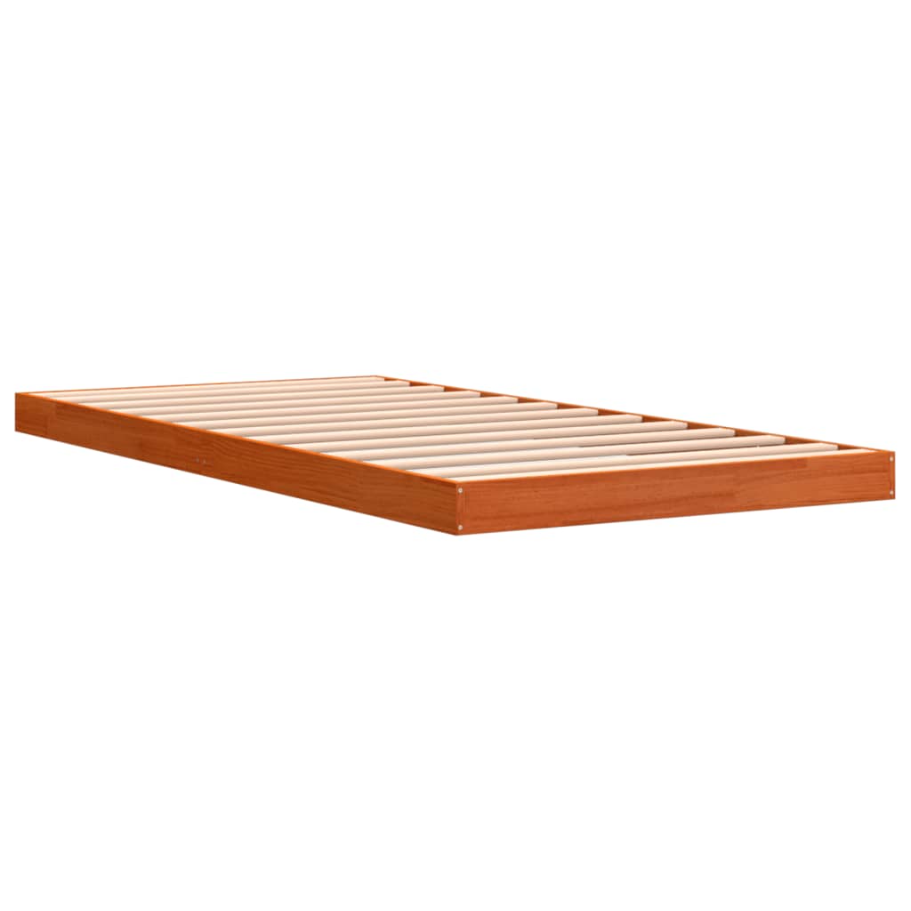 vidaXL Bed Frame | Wax brown | Solid Pine Wood | Single | Tough | Bed Frame
