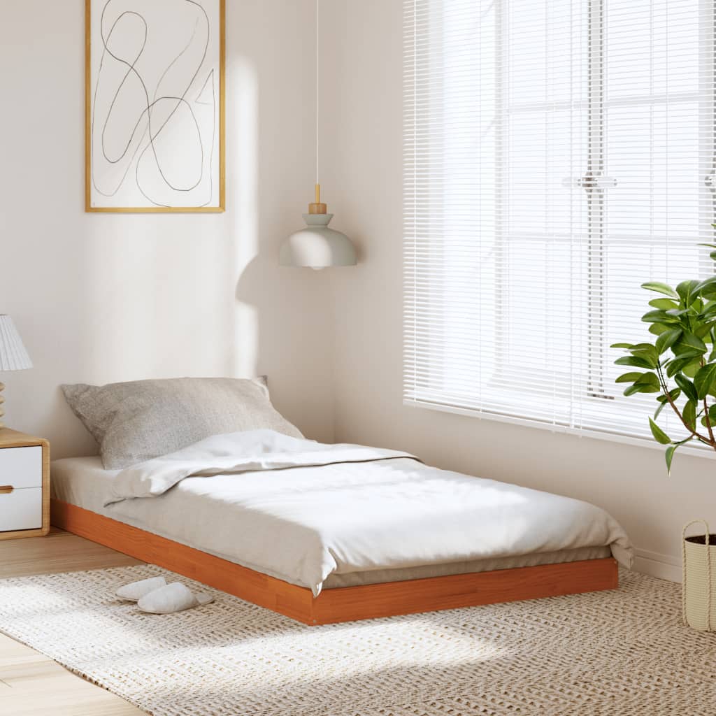 vidaXL Bed Frame | Wax brown | Solid Pine Wood | Single | Tough | Bed Frame