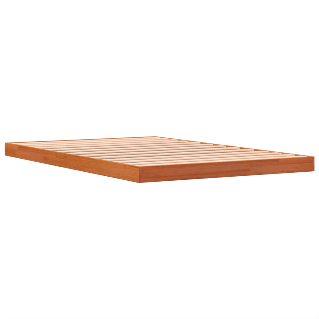 vidaXL Bed Frame without Mattress Wax Brown 120x190 cm Small Double Solid Wood Pine