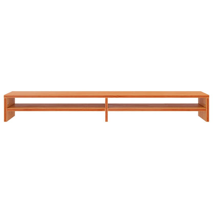 vidaXL Monitor Stand Wax Brown 100x24x13 cm Solid Wood Pine
