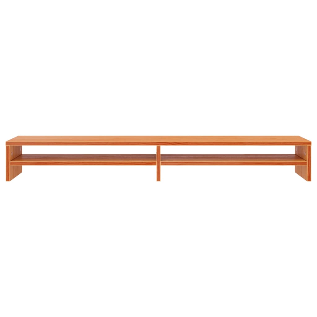vidaXL Monitor Stand Wax Brown 100x24x13 cm Solid Wood Pine