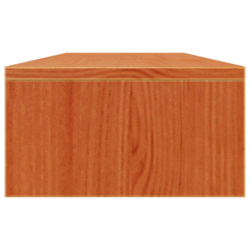 vidaXL Monitor Stand Wax Brown 100x24x13 cm Solid Wood Pine