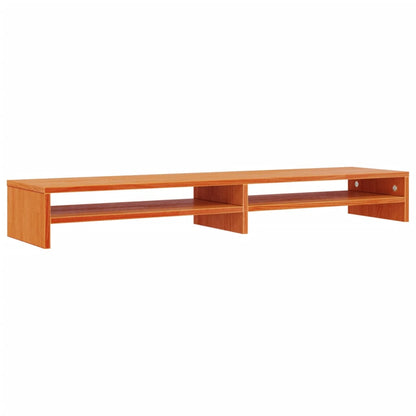vidaXL Monitor Stand Wax Brown 100x24x13 cm Solid Wood Pine